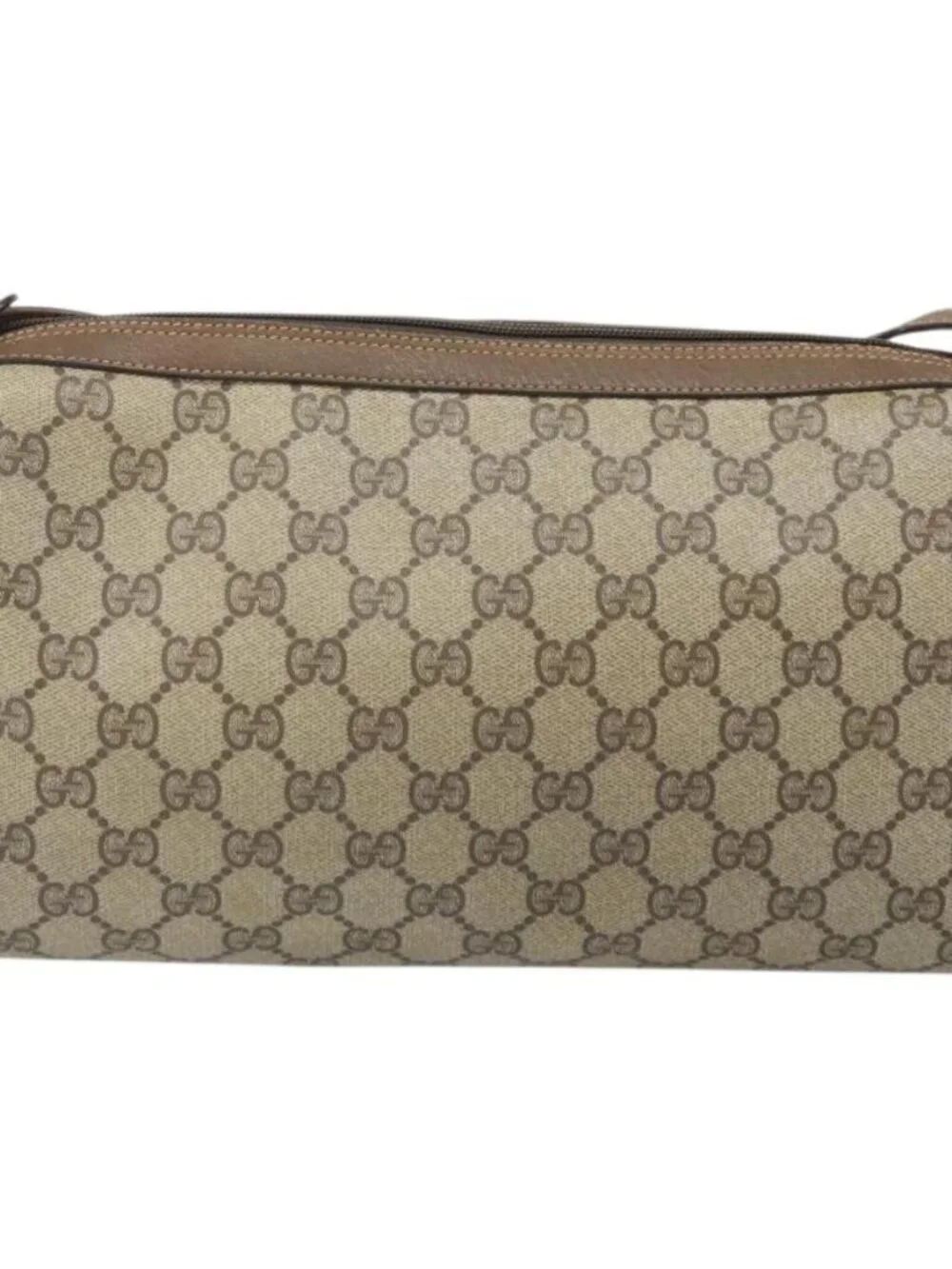 GUCCI GG Supreme Web Sherry Line Bag PVC Beige Gold 89 02 017 Auth 169801 - Picture 3 of 16